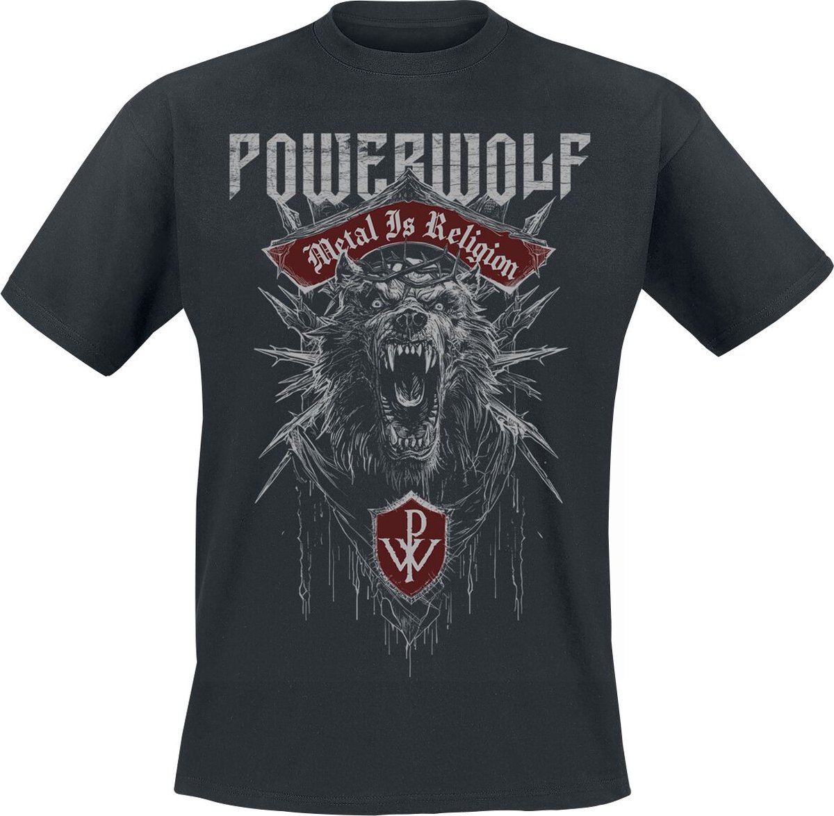 Powerwolf Chaos Crest Heren T-shirt - zwart - M