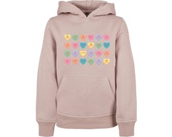 Mister Tee - Sweet Heart Candy Cropped Kinder hoodie/trui - Kids 158/164 - Roze