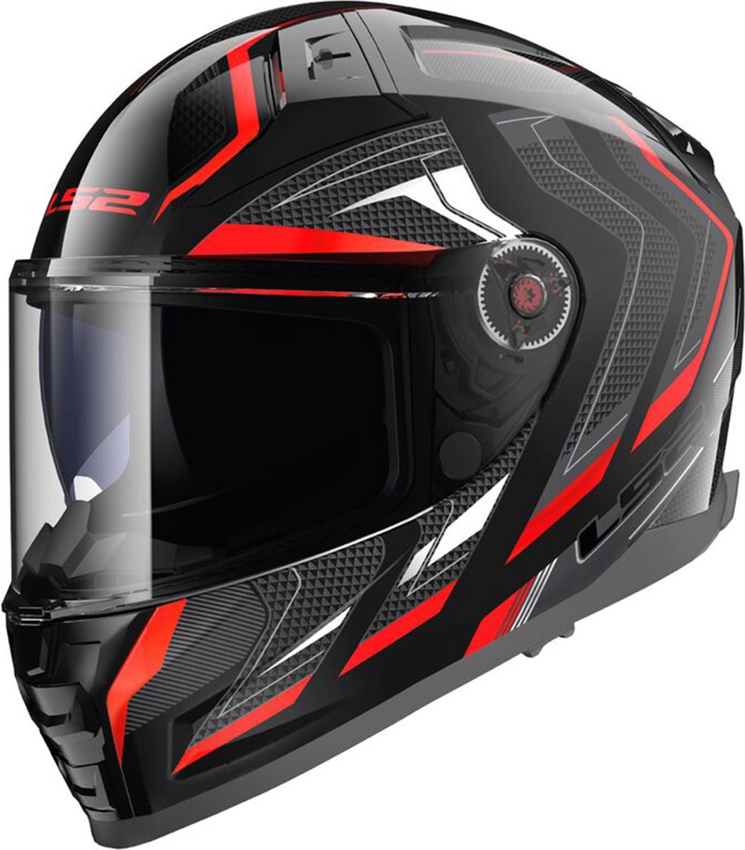 LS2 FF811 Vector II Alizer Black Red-06 XS - Maat XS - Helm