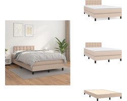 vidaXL Boxspring - Boxsprings - Bed - Slaapmeubel - Boxspring met matras kunstleer cappuccinokleurig 120x200 cm