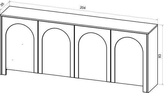 Meubel Square - Dressoir Salamia - Mat Wit - 204cm - Kast
