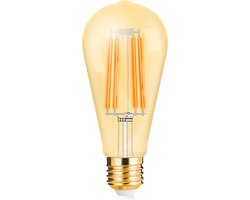 LED Lamp E27 Edison Filament - Brinton - Amber 6W 540lm - 822 Zeer Warm Wit 2200K - ST64 | Vervangt 45W