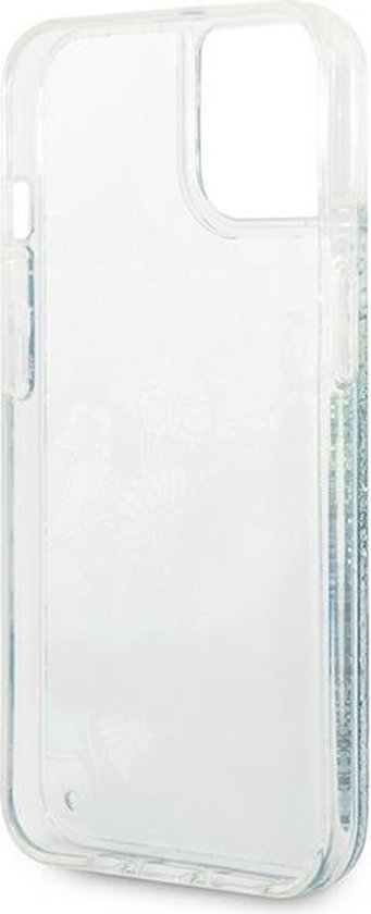 Guess - GUHCP14MLFLSN - iPhone - 14 - Plus - 6.7 - vert/vert - coque rigide - Fleur - Liquide - Glitter