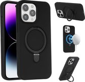 Étui magnétique iPhone 15 Pro Max - avec support - compatible MagSafe - noir