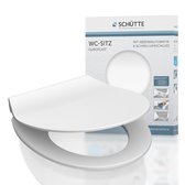 Bol.com SCHÜTTE WC-Bril 82700 SLIM WHITE - Duroplast - Super Dun - Soft Close - Afklikbaar - RVS-Scharnieren - Bealstbaar tot 17... aanbieding