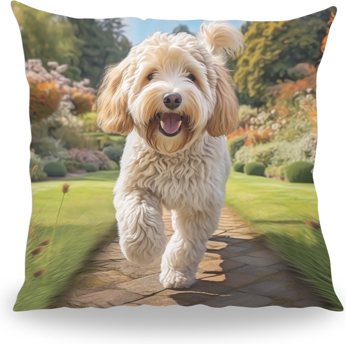 Kussen - Huisdier Portret - Labradoodle 1 - 50 cm