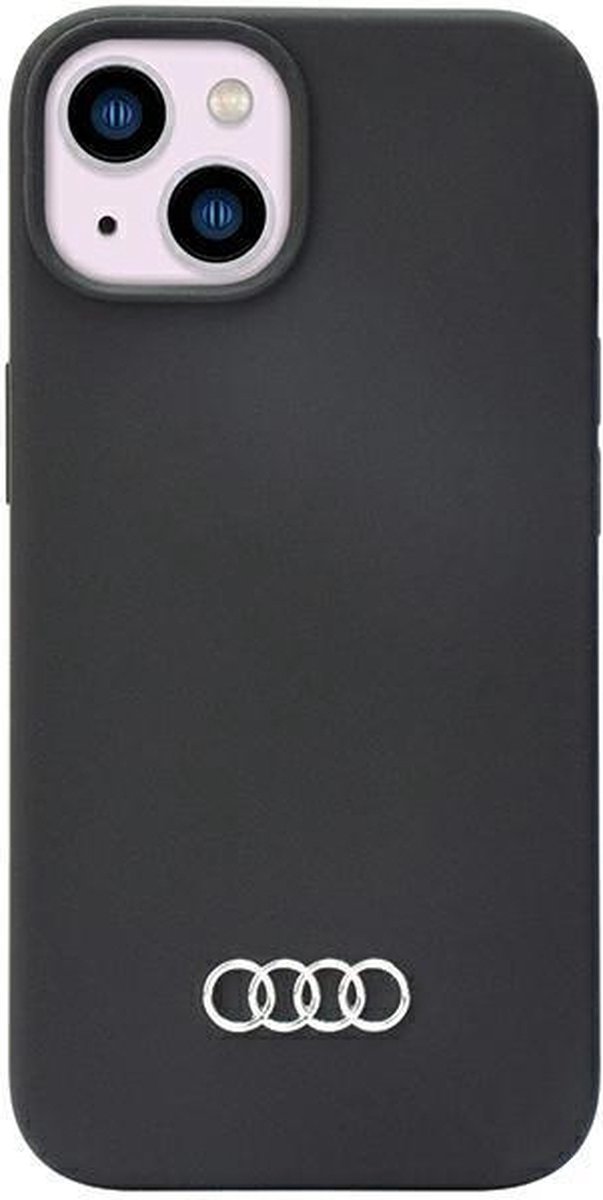 Audi Silicone Back Case - Geschikt voor Apple iPhone 14 (6.1") - Zwart