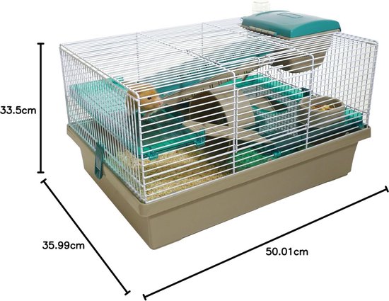Houten Hamsterkooi, Hamsterverblijf met 270° zicht, 101,6 x 50,8
