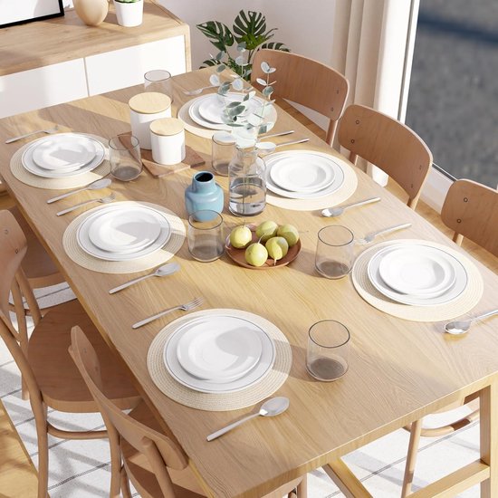 Set De Table Et Dessous De Verre Lot De 4, Sets De Table Rond Cuir Double Face, Set Table Lavable Imperméables Faciles à Nettoyer, Dessous De Table Antidérapant Résistant à La Chaleur