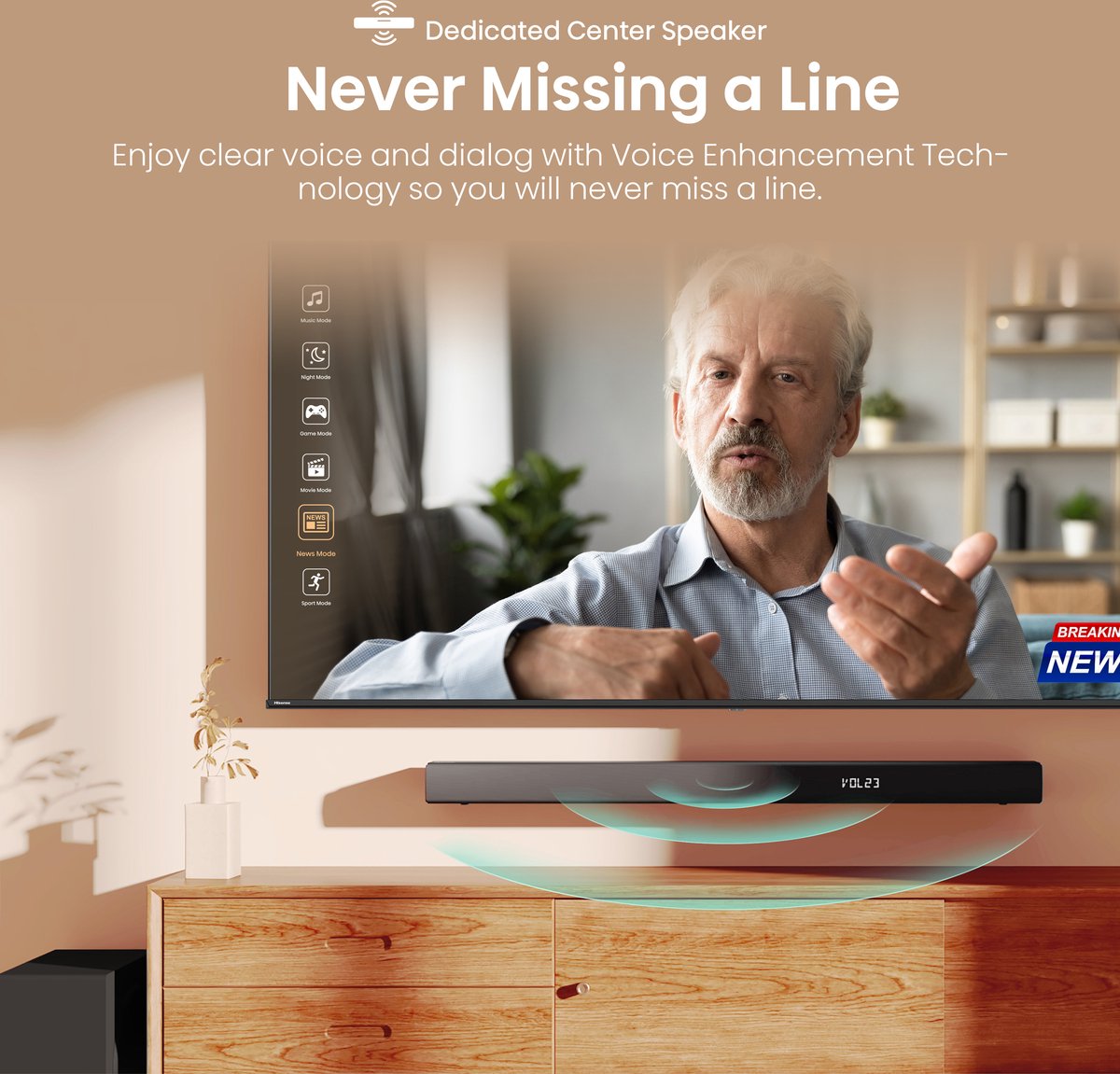 Hisense HS3100 soundbar luidspreker Zwart 3.1 kanalen 480 W - afbeelding 3