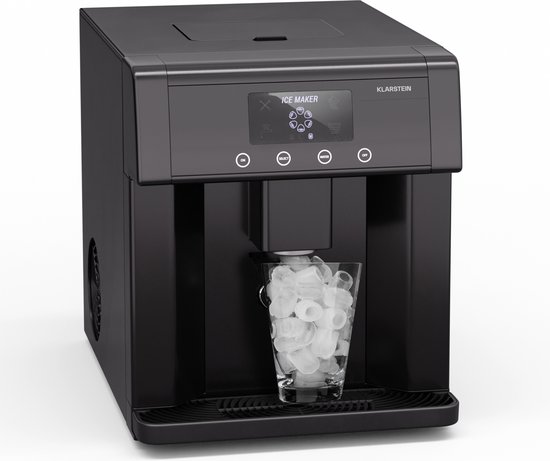 Klarstein ijsblokjesmachine – Roestvrijstalen ijsblokjesmaker, 3 ijsblokjesformaten, 12 kg/24 uur, touchscreen, 3-liter watertank, ijsblokjesdispenser, ijsmaker, zwart - IJsmachine - 1,8L - voor Thuis voor Feest - IJsschep Snel - RVS — afbeelding 2