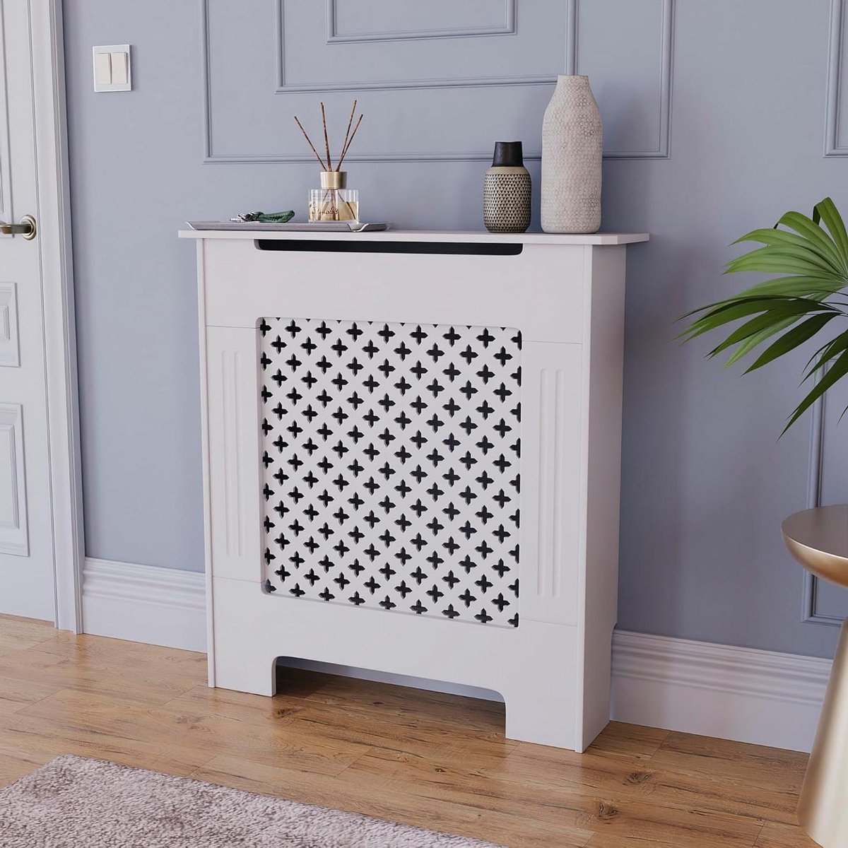 Radiatoromkasting Wit Oxford Traditioneel Geschilderd MDF Kabinet - Klein Radiatoromkasting