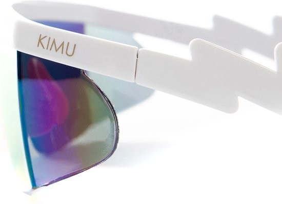 KIMU Skibril Zonnebril - Wit Montuur - Oranje Spiegelglazen - Foute Ski Bril Fietsbril Sportbril Motorbril Fout Skipak Goggles Yeetz Sport Carnaval van Merkloos — afbeelding 3