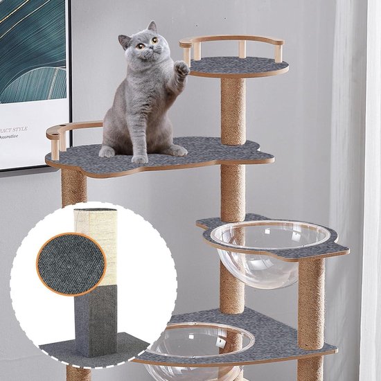 200x40 cm zelfklevende krabmat voor katten - donkergrijs - doe-het-zelf