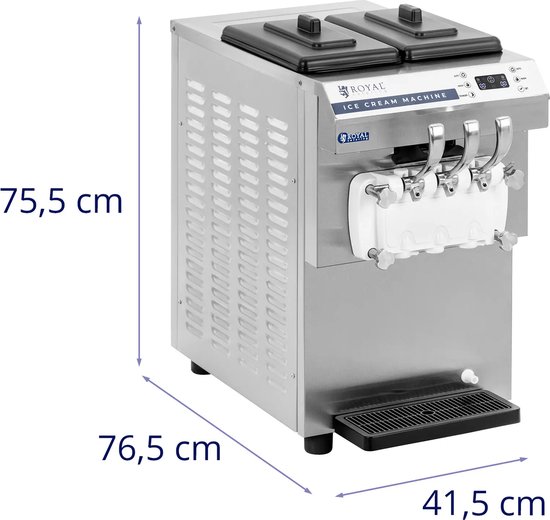 Softijsmachine - 1350 W - 16 l/u - LED - 3 smaken - Royal Catering van Merkloos — afbeelding 2
