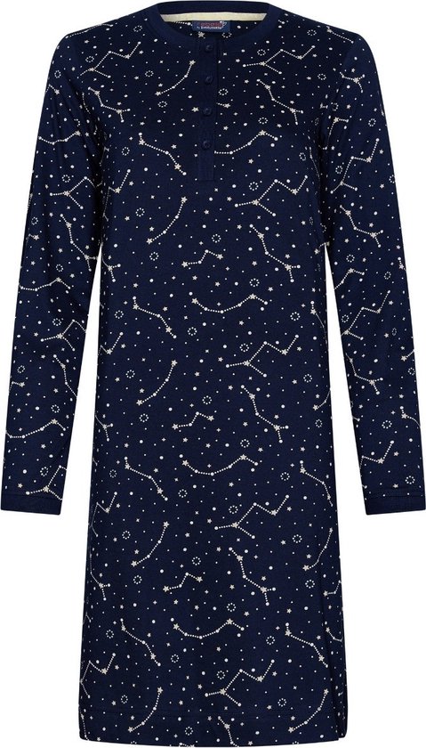 Dames Nachthemd Rebelle - Adventure Night - Katoen - Blauw - Maat 48