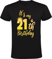 Happy Birthday Goud 21 jaar Heren T-shirt - verjaardag - cadeau - feest