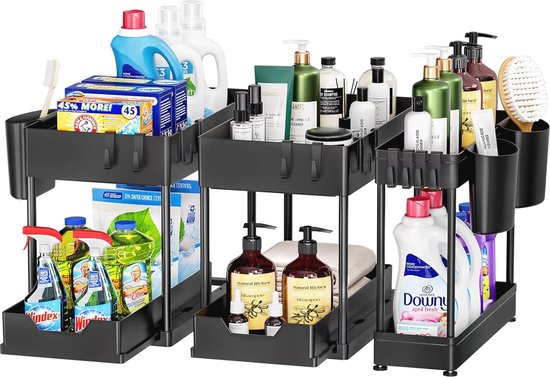 Multifunctionele Gootsteenorganizer Voor Efficiënte Keukens Badkamer Organisatie Kast Rek Onder Wastafel Make Up Opbergruimte