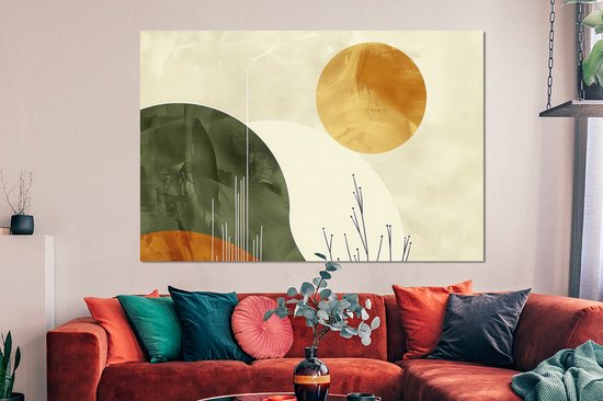 Décoration murale Métal - Peinture Aluminium Industriel - Abstrait - Paysage - Soleil - Art - 150x100 cm - Dibond - Photo sur aluminium - Décoration murale industrielle - Pour le salon/chambre