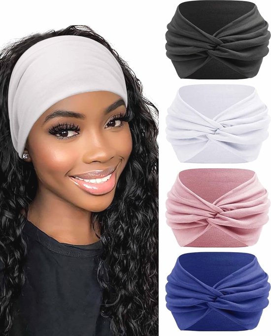 Tulband Headwrap Effen Kleur Knoop Brede Hoofdbanden voor Vrouwen Zacht Katoen Sport Elastische Haarbanden Accessoires Yoga Bandana Bandage kopen vanaf een prijs van 1.28