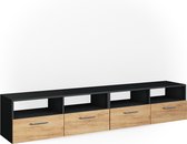 Vicco Meuble TV Diego, Anthracite/Anthracite, 95 x 38 cm