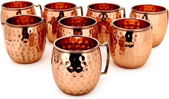 NKlaus 145g koperen mok puur koper (100%) drinkbeker beker Moscow Mule 500ml 11264