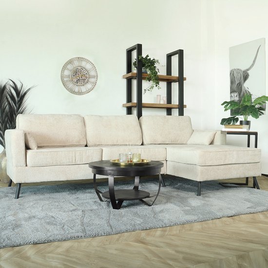 Foto: Hoekbank design lizza 270cm bank beige chenille loungebank zowel links als rechts bankstel