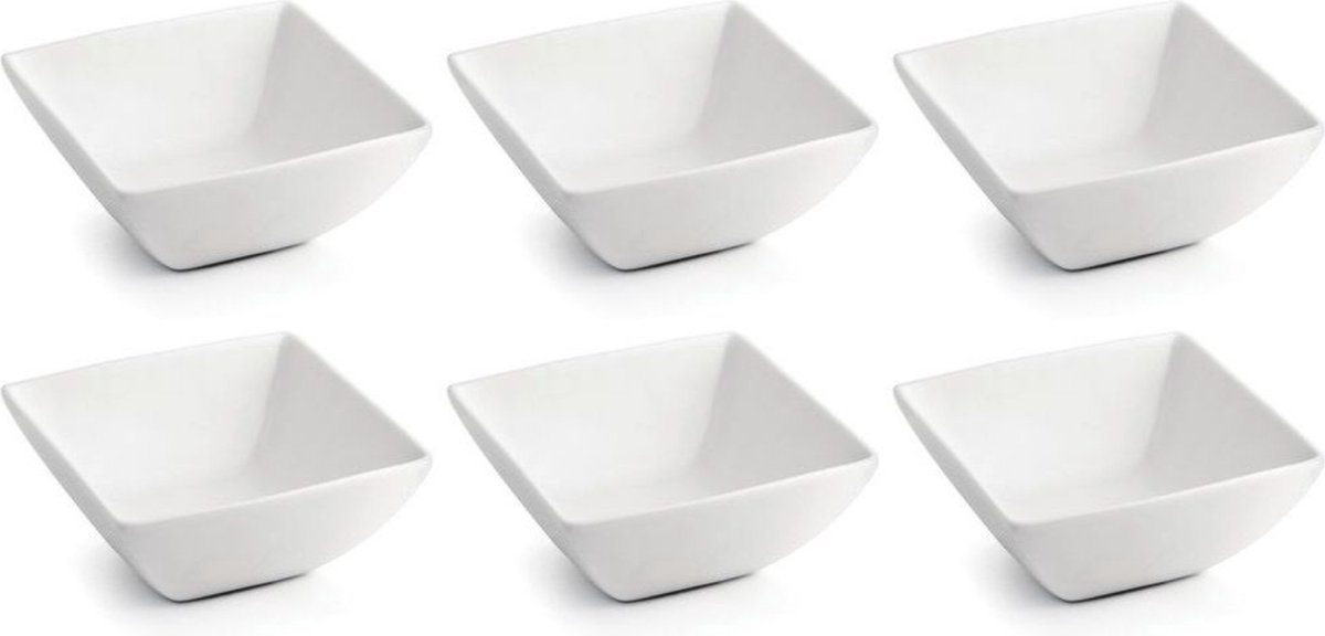 BonBistro Dipschaaltjes Yong Squito 10 x 10 cm - Wit - 6 stuks