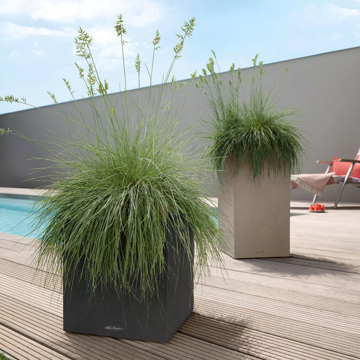 Lechuza Canto Stone 30 low - Planter - with removable inner pot