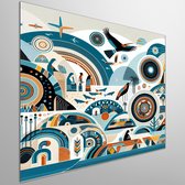 Modern aboriginal schilderij | Hedendaagse inheemse kunst die traditie met moderniteit verweeft | Kunst - 20x20 centimeter op Dibond | Foto op Dibond