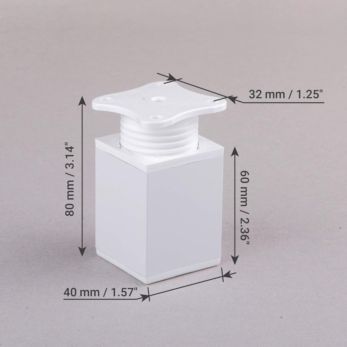 Set van 8 stuks) In hoogte verstelbare meubelpoten Rond, Materiaal: kunststof, aluminium. Schroeven inbegrepen (8, 10 cm hoogte