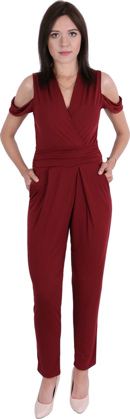 Combinaison John Zack Bordeaux à épaules dénudées