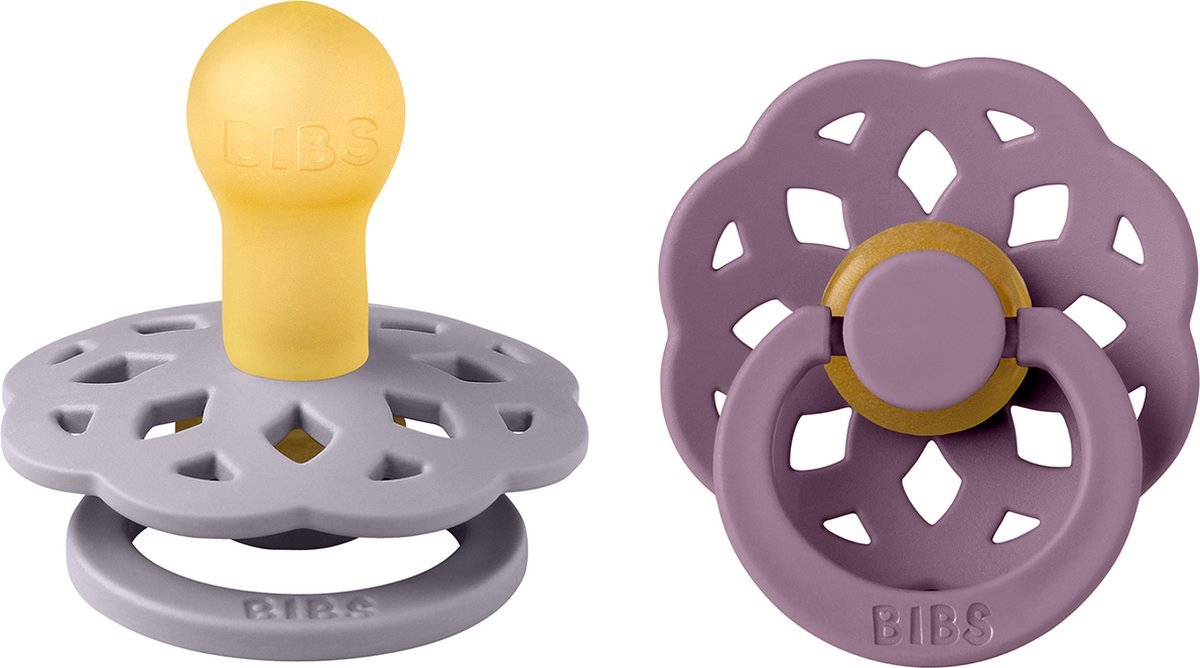 Goedkoopste BiBS - Boheme Pacifier - Maat 1 - Fopspeen - 2 stuks - Fossil Grey / Mauve