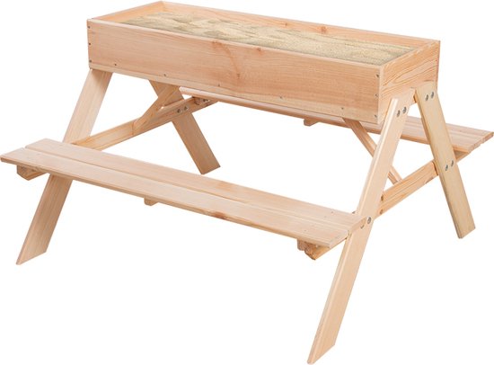 Relaxdays children's picnic table wood, outdoor furniture, play table for children, seating set HxWxD: 50 x 90 x 78 cm, nature Relaxdays children's picnic table wood, outdoor furniture, play table for children, seating set HxWxD: 50 x 90 x 78 cm, nature