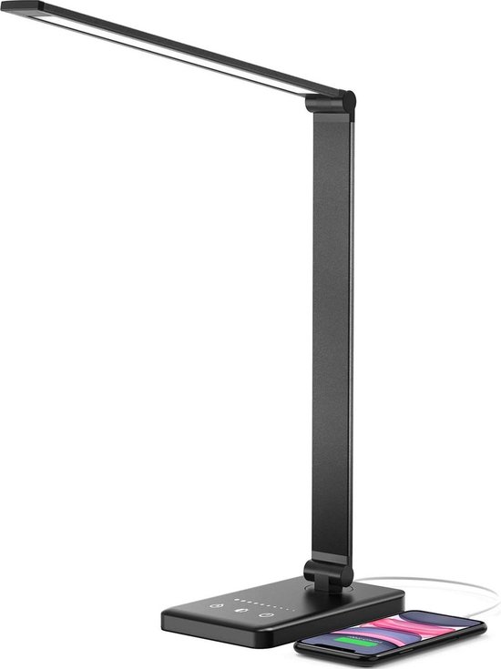 Draadloze LED Touch Tafellamp Dimbare USB Oplaadbare Paddestoel Bureaulamp Wit Acryl Scherm Nachtkastje Bedlampje Groen