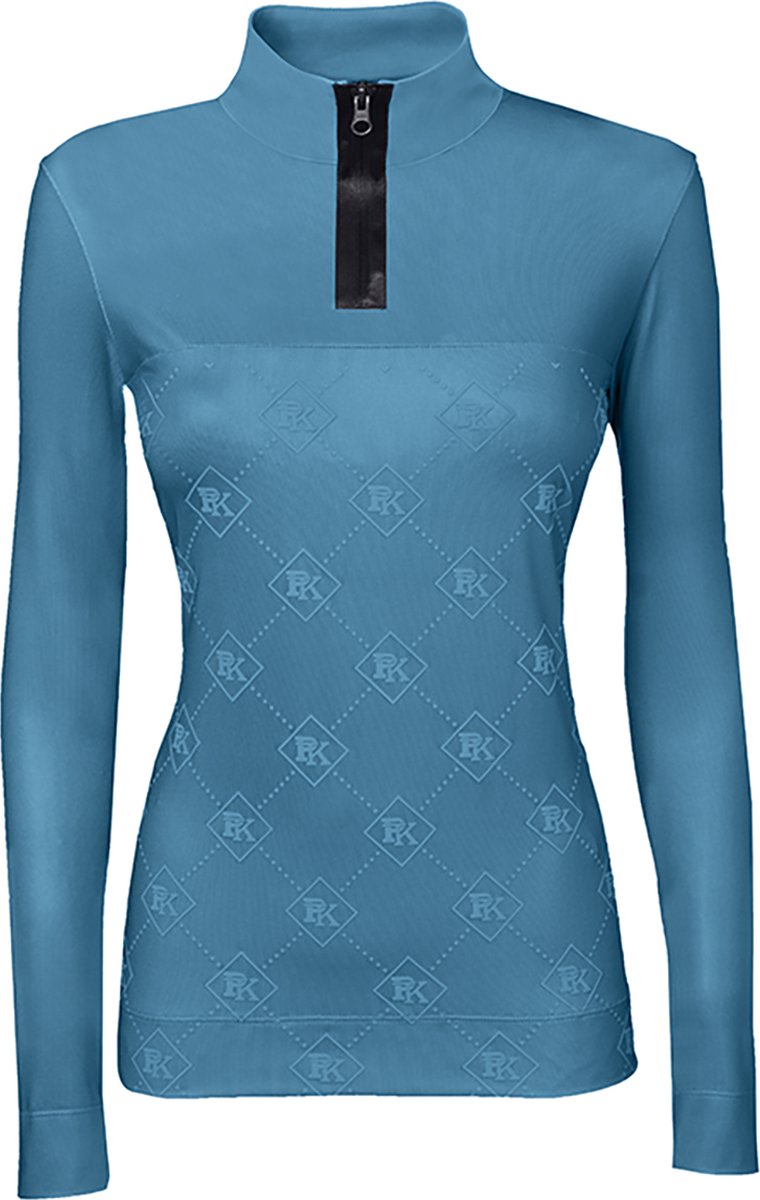 PK International Sportswear Performance Shirt Technisch Shirt Meryl Sneldrogend Hoge kraag met rits One Million Ocean Lichtblauw /38
