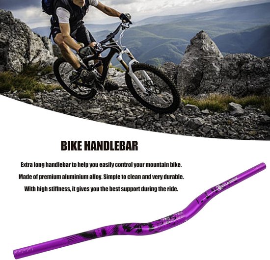 Mountainbike-bar 25,4 mm x 580 mm, extra lang stuur van aluminiumlegering voor comfortabel rijden op de weg (210 mm / 8,3 inch hoogte