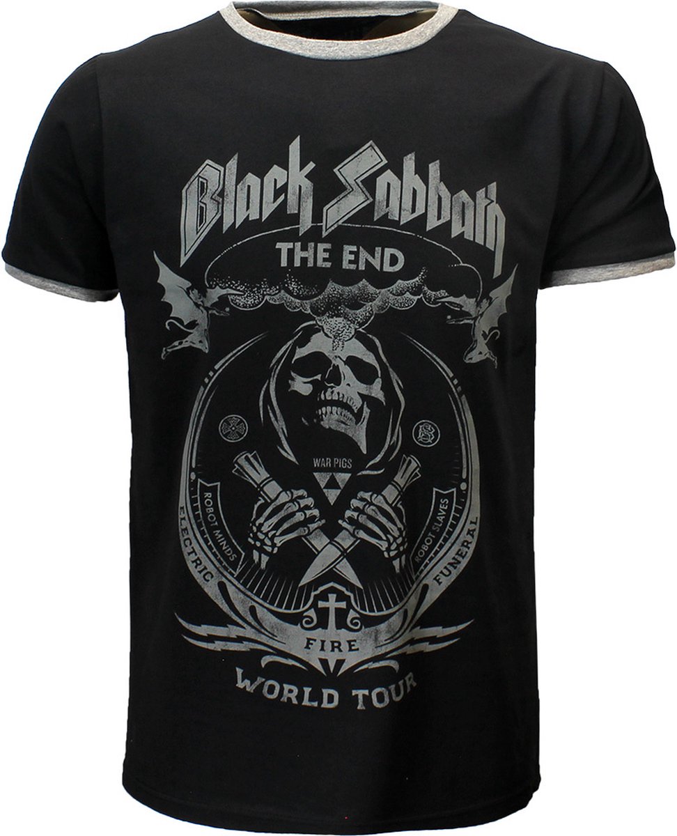 Black Sabbath The End World Tour Ringer T-Shirt - Officiële Merchandise - Zwart