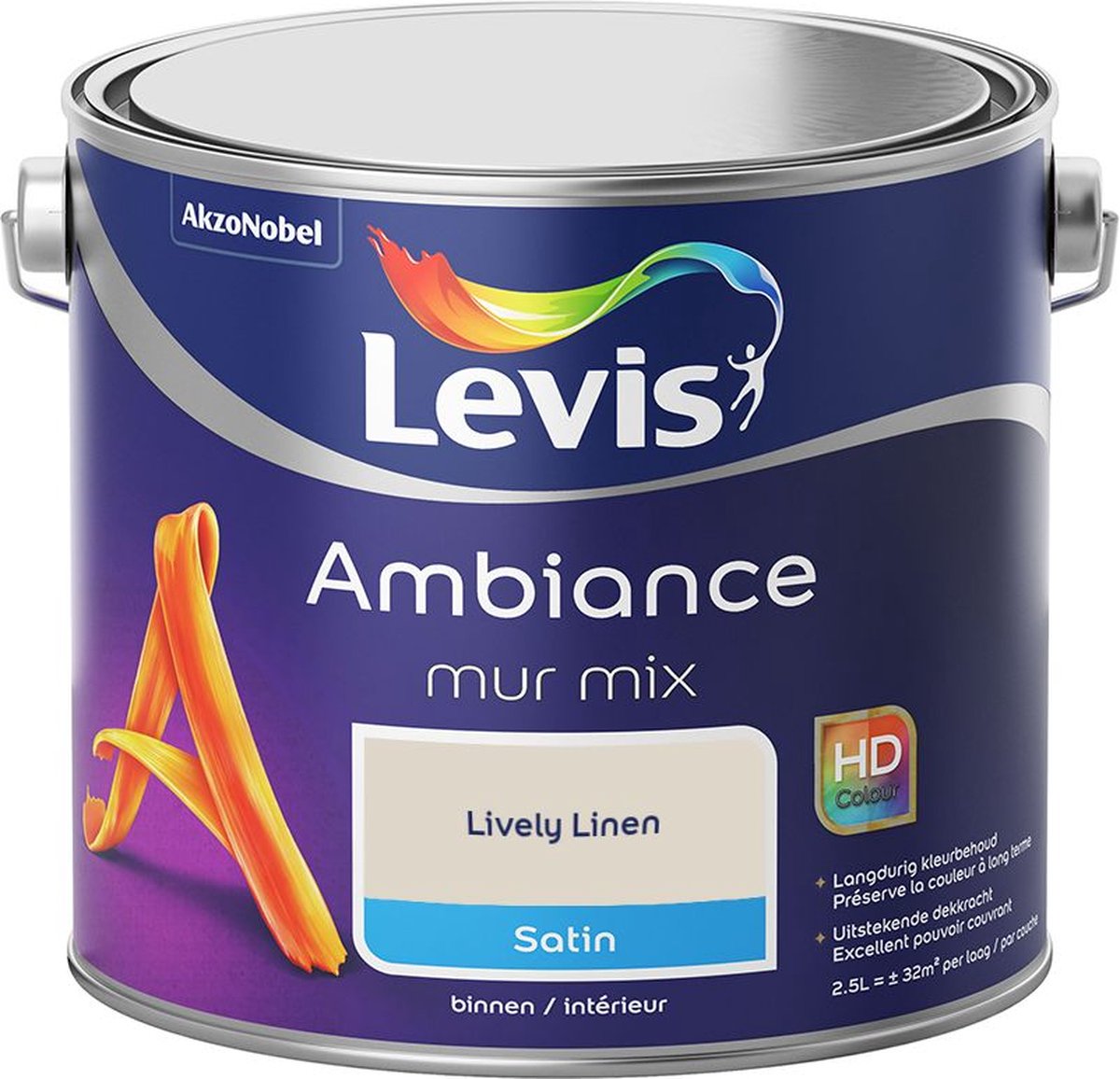Levis - Ambiance Mur Satin Mix - Lively Linen - Mengverf - 2,5 L