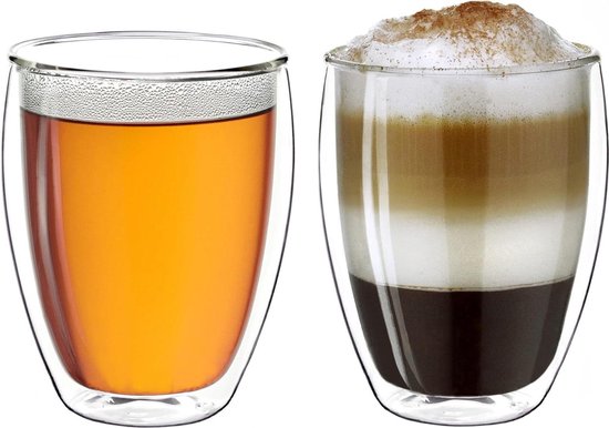 Creano Dubbelwandige Koffieglazen 400ml 4 stuks
