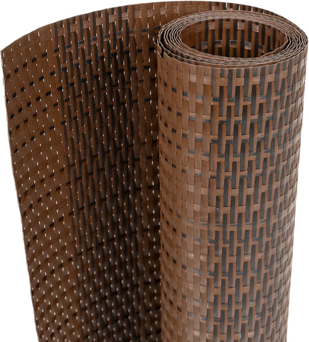 VidaXL Balkonscherm 600x100 cm poly rattan bruin en zwart