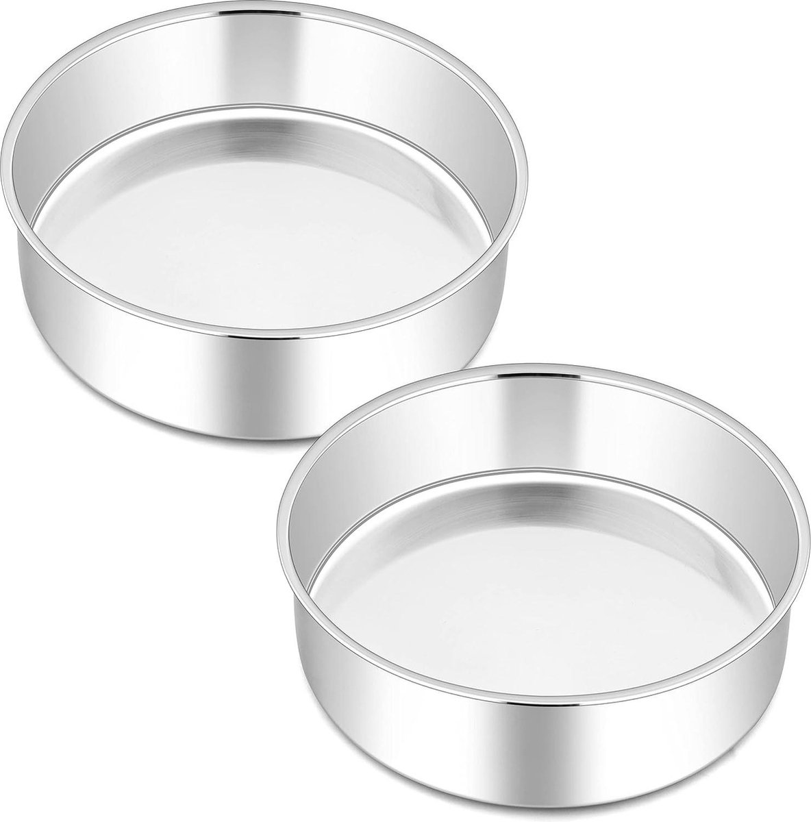 2 stuks roestvrijstalen ronde taartvormen - snel los te maken bakvorm voor cake, omeletten, pizza en brood - vaatwasmachinebestendig - 16 cm tartelette vormen