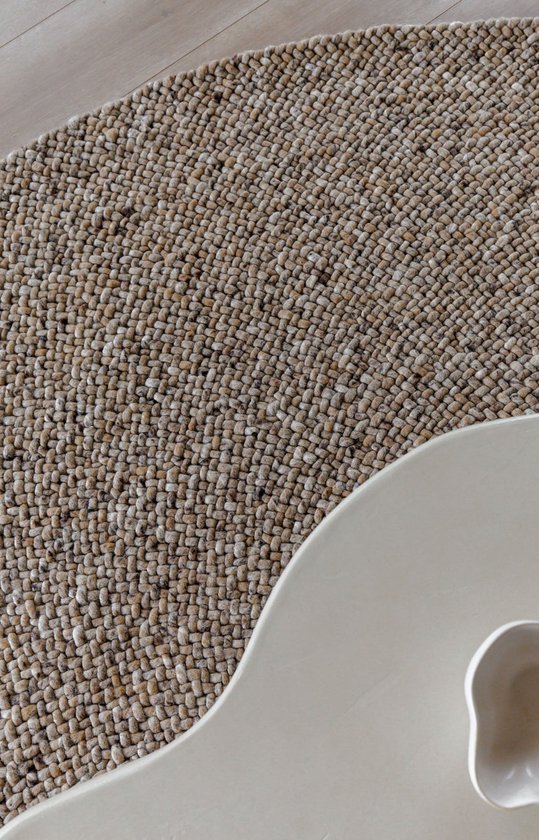 Tapis Rond en Laine Palermo Marron Mélange Eva Interior - Laine - Rond 260 Ø - (XXL)