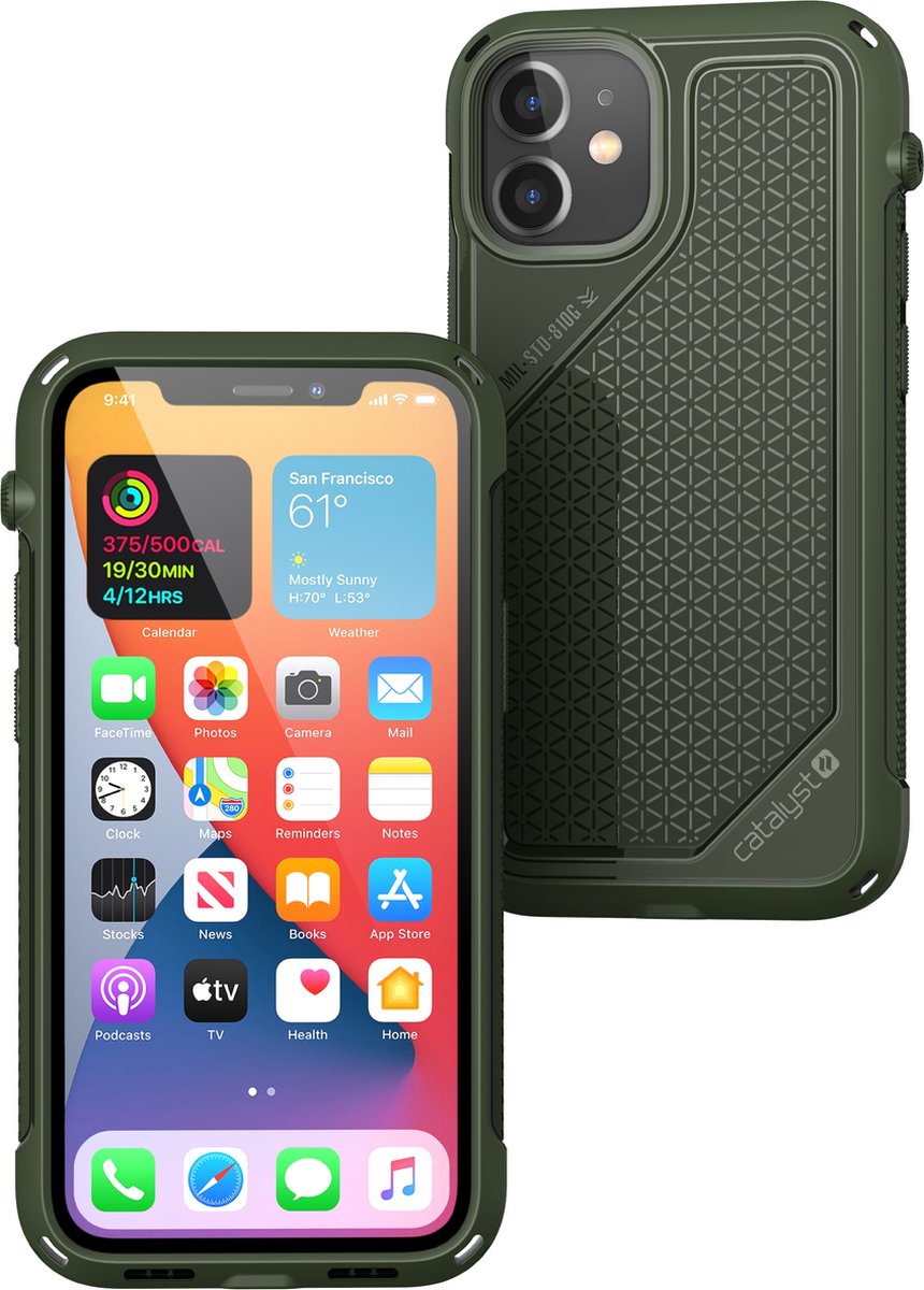 Apple iPhone 12 Mini Hoesje - Catalyst - Vibe Serie - Hard Kunststof Backcover - Groen - Hoesje Geschikt Voor Apple iPhone 12 Mini