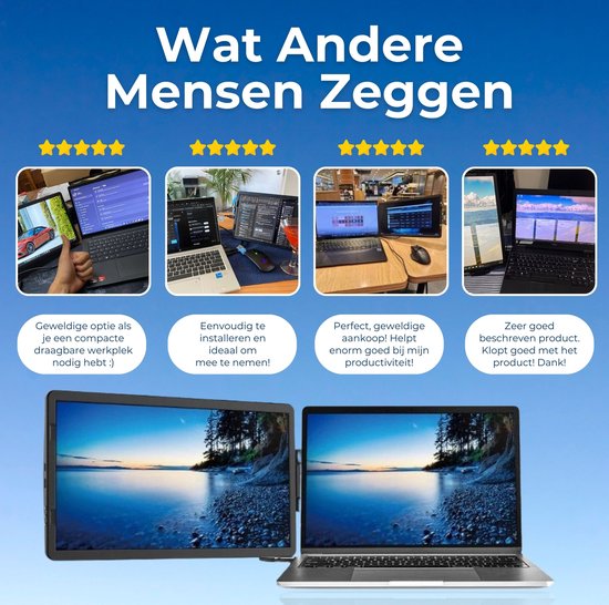 Farfi - Écran Extra pour ordinateur portable 11,6 pouces - Plug & Play - Moniteur portable - Écran portable pour ordinateur portable - Souris sans fil gratuite