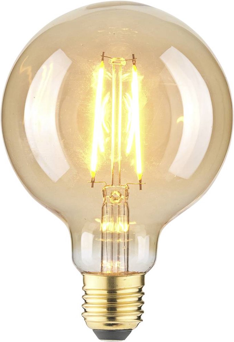 LightMe LM85060 LED-lamp E27 Globe 4.5 W Barnsteen (Ø x l) 95 mm x 140 mm 1 stuk(s)
