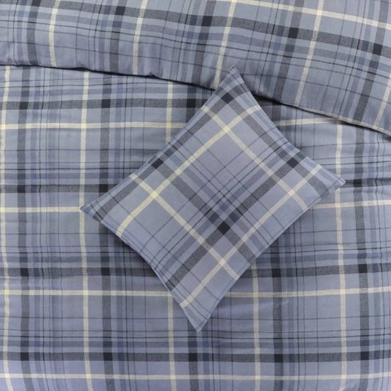 Droomtextiel Flanel Dekbedovertrek Solden Blauw - 240x200/220 cm - Super Zacht — afbeelding 4