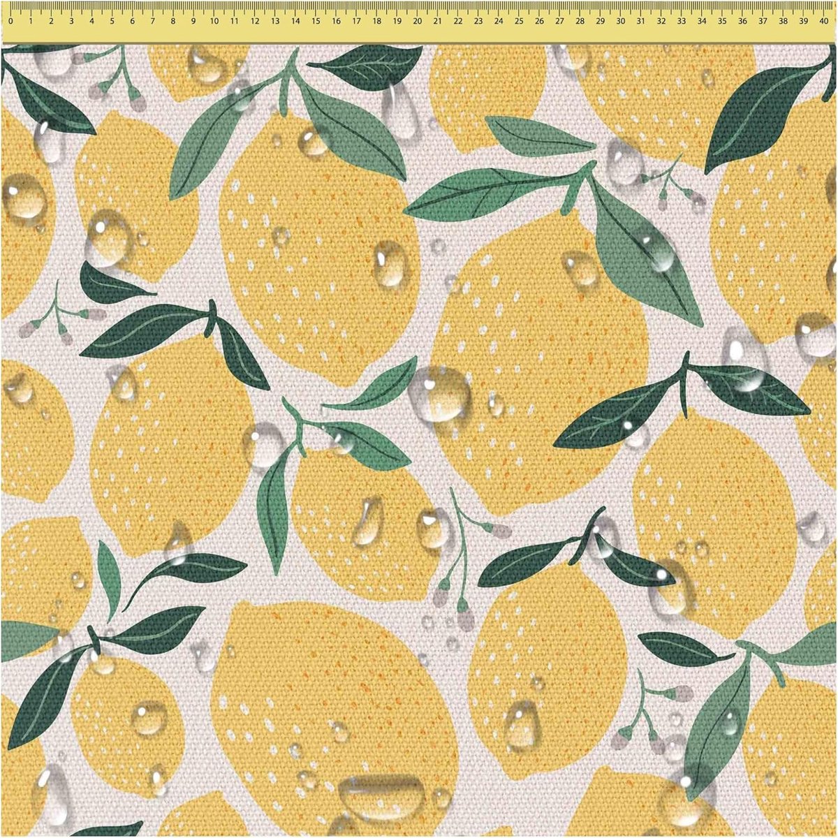 Selbro ® Fraaie Waterafstotende Stof Met Citroenprint Voor Diverse Toepassingen, 160 cm Breed, Verkocht Per Meter