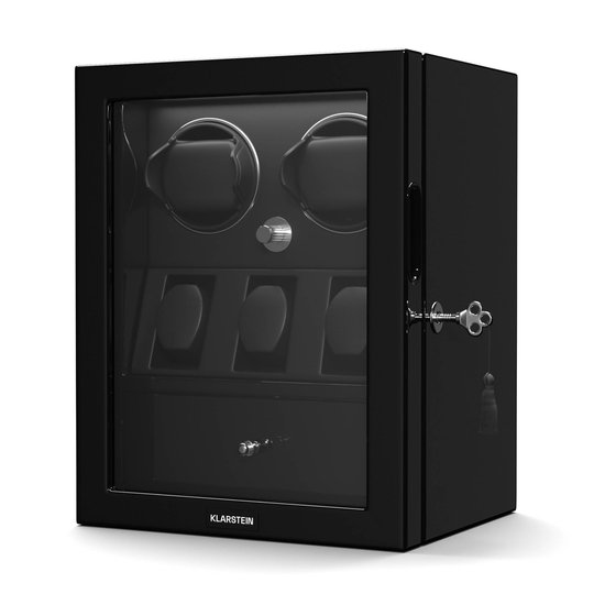 FEICHONGHO Automatische horlogeopwinder, timer, instelbare snelheid, draaibaar apparaat, draaimechanisme, Zwart