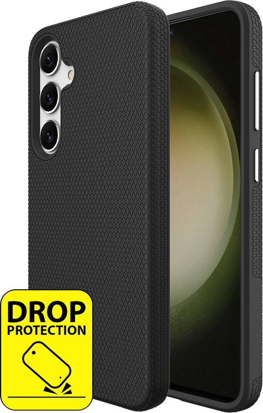 Cazy Hoesje geschikt voor Samsung Galaxy S24 FE Hoesje - Drop Protection - Armor Case - Zwart
